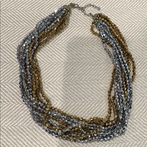 Silver & gold crystal necklace